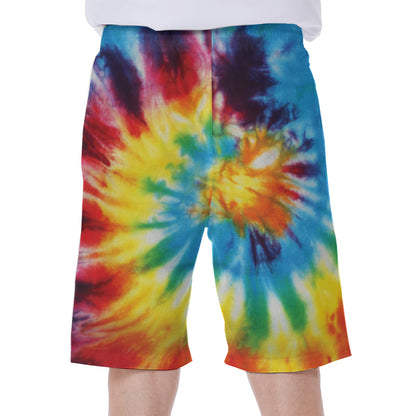 Colorful Tie Dye Print Men's Beach Shorts