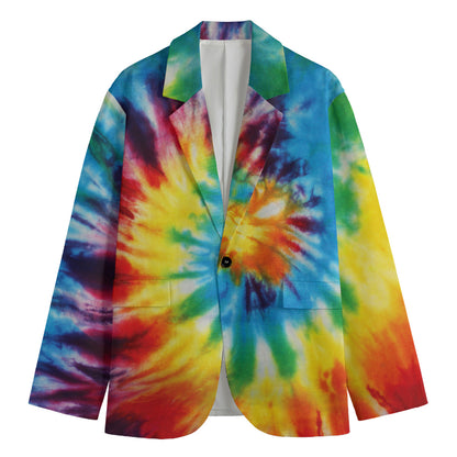 Colorful Tie Dye Print Men's Blazer