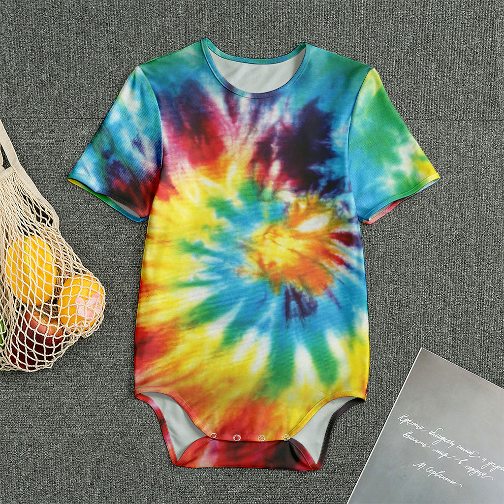 Colorful Tie Dye Print Men's Bodysuit
