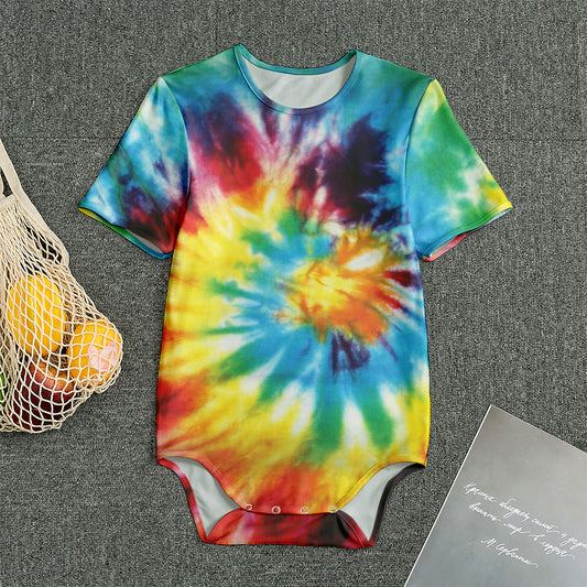Colorful Tie Dye Print Men's Bodysuit