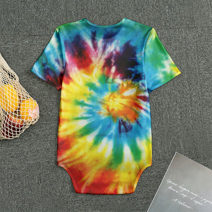 Colorful Tie Dye Print Men's Bodysuit
