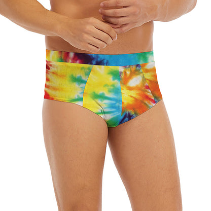 Colorful Tie Dye Print Men's Briefs