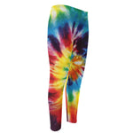 Colorful Tie Dye Print Men's Compression Pants