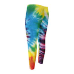 Colorful Tie Dye Print Men's Compression Pants