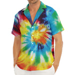 Colorful Tie Dye Print Men's Deep V-Neck Shirt