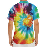 Colorful Tie Dye Print Men's Deep V-Neck Shirt