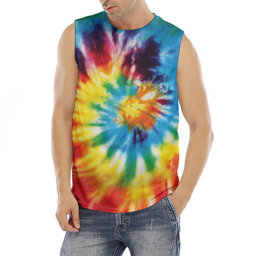 Colorful Tie Dye Print Men's Fitness Tank Top