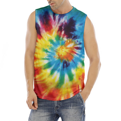 Colorful Tie Dye Print Men's Fitness Tank Top