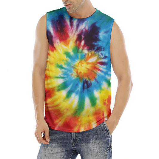 Colorful Tie Dye Print Men's Fitness Tank Top