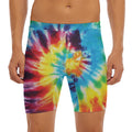 Colorful Tie Dye Print Men's Long Boxer Briefs