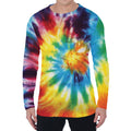 Colorful Tie Dye Print Men's Long Sleeve T-Shirt