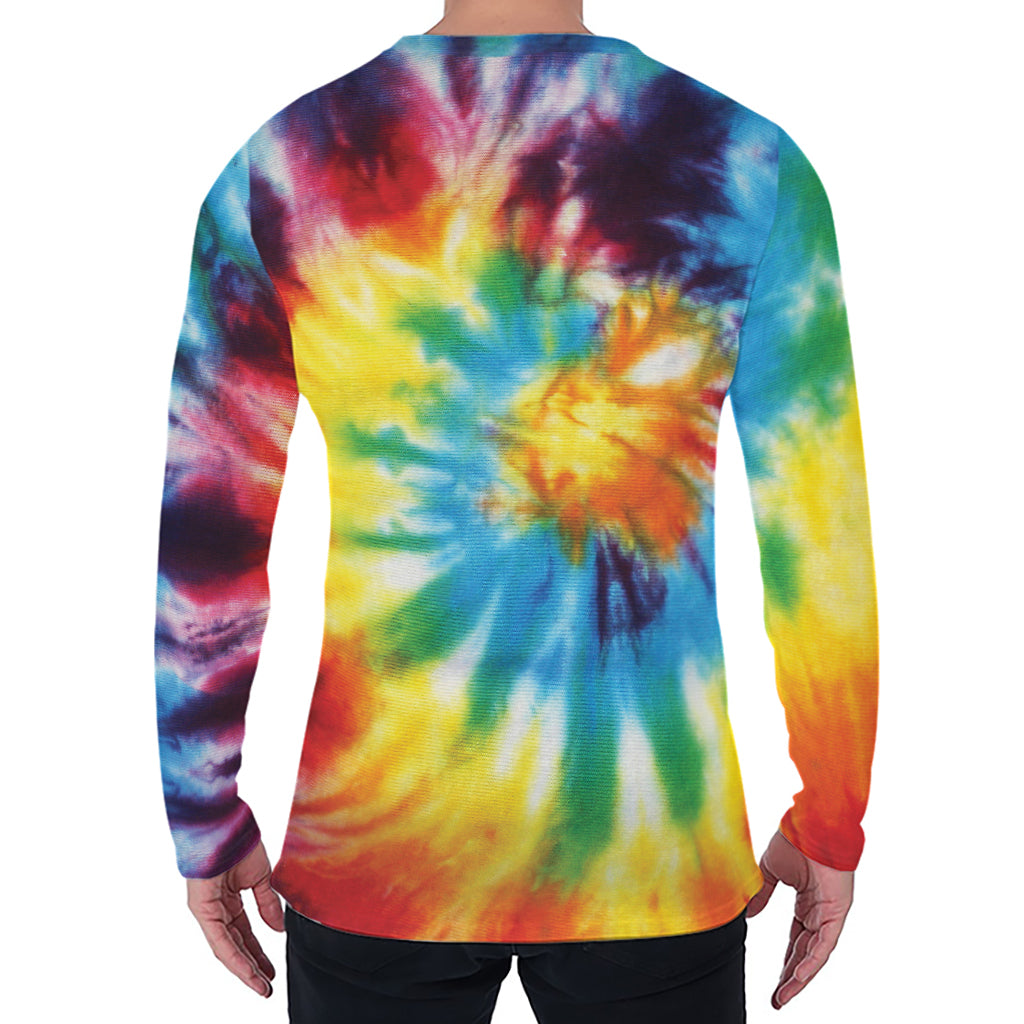 Colorful Tie Dye Print Men's Long Sleeve T-Shirt