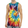 Colorful Tie Dye Print Men's Muscle Tank Top