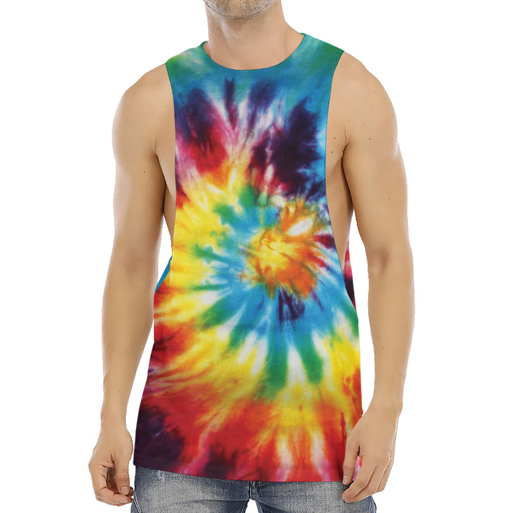 Colorful Tie Dye Print Men's Muscle Tank Top