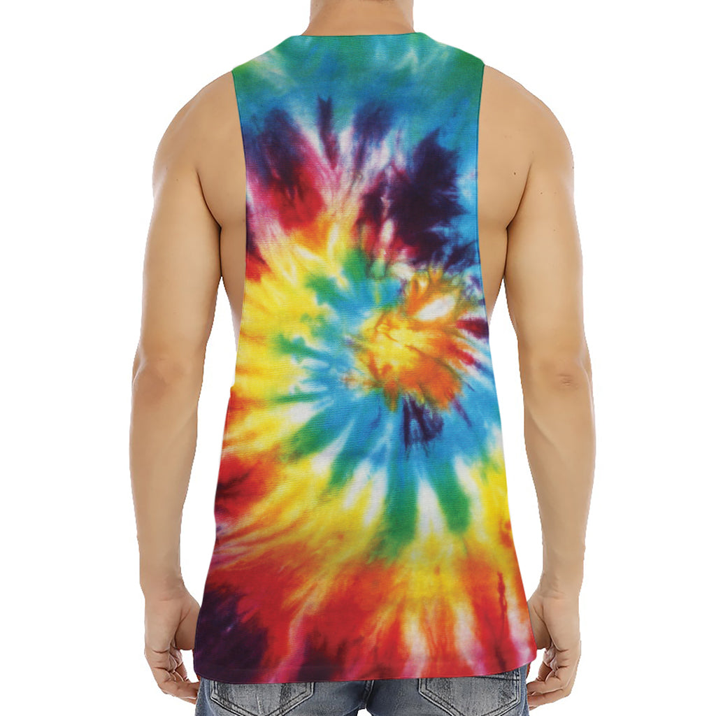 Colorful Tie Dye Print Men's Muscle Tank Top