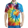 Colorful Tie Dye Print Men's Polo Shirt