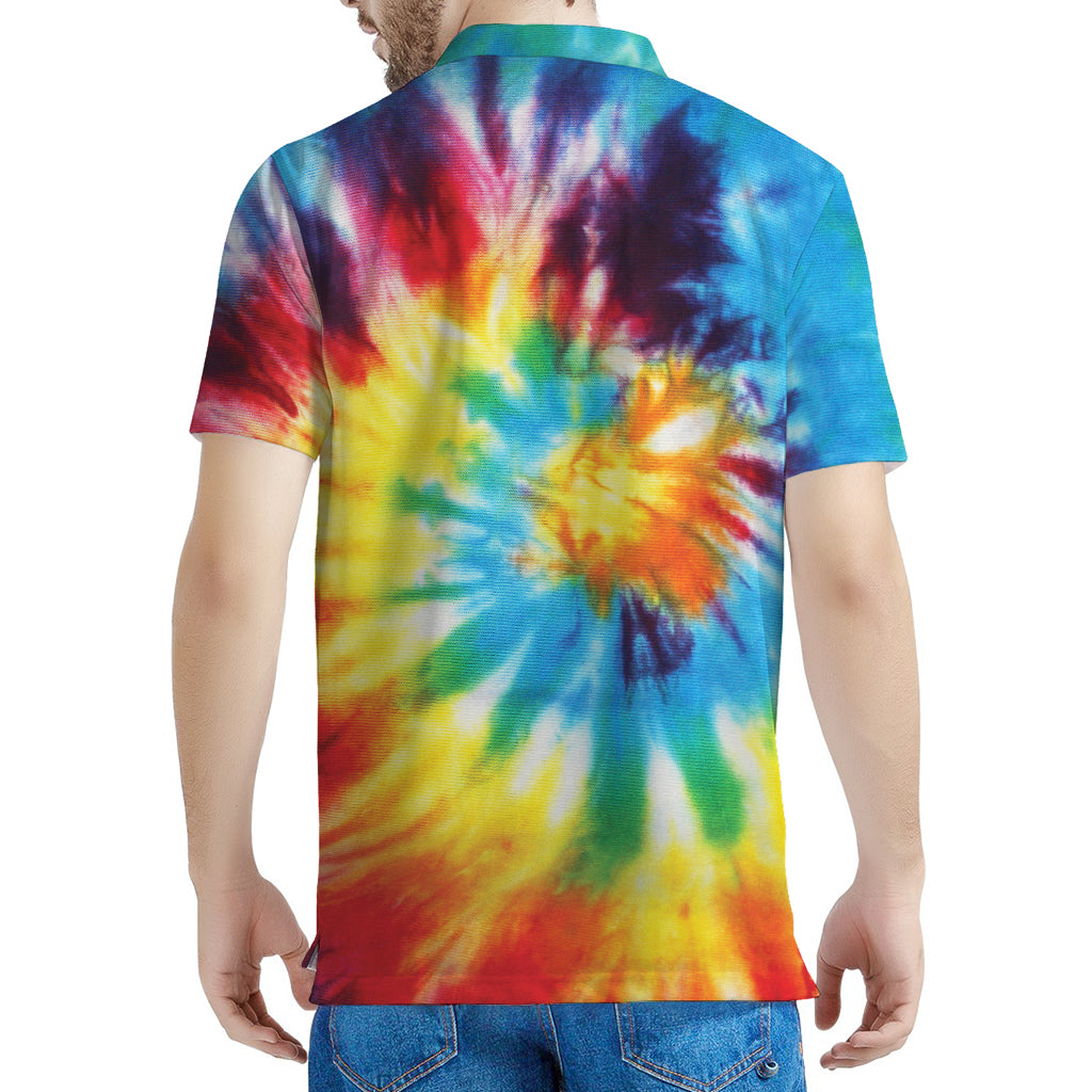 Colorful Tie Dye Print Men's Polo Shirt