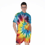 Colorful Tie Dye Print Men's Rompers