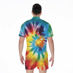 Colorful Tie Dye Print Men's Rompers