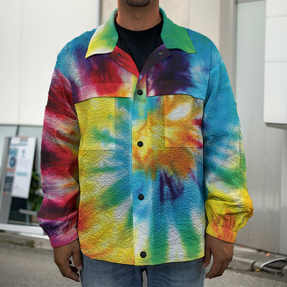 Colorful Tie Dye Print Men's Shirt Jacket