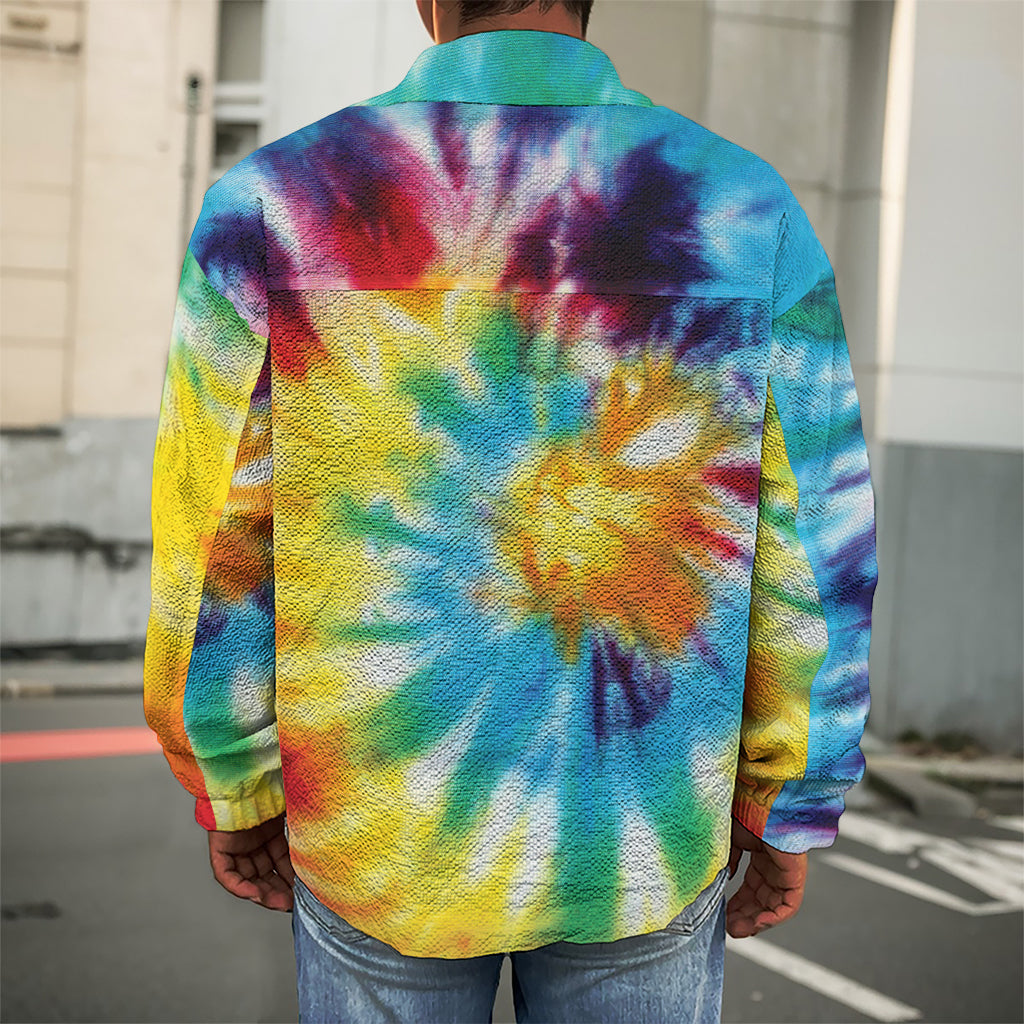 Colorful Tie Dye Print Men's Shirt Jacket