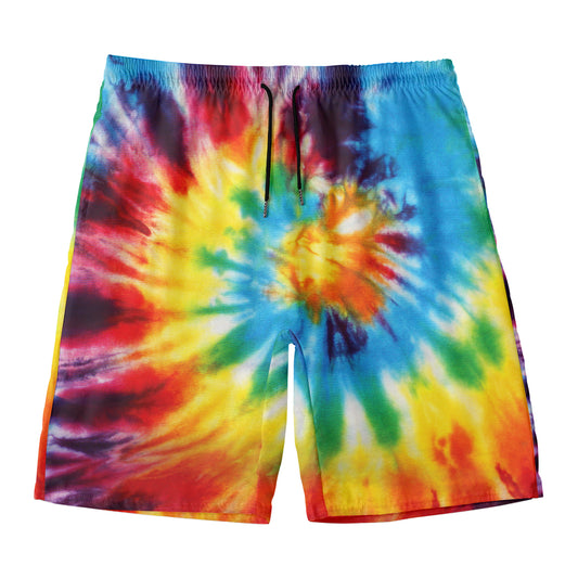 Colorful Tie Dye Print Men's Swim Trunks