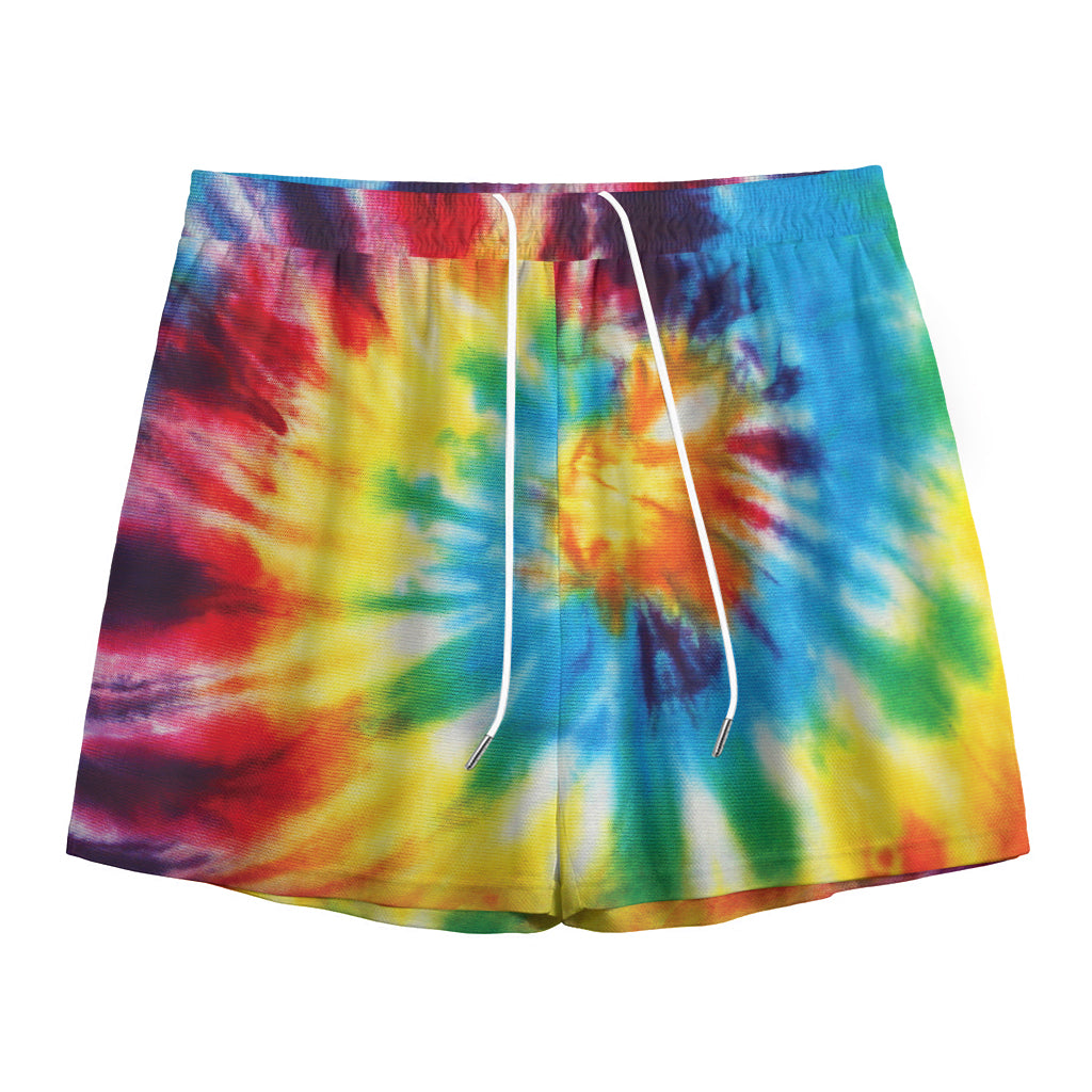 Colorful Tie Dye Print Mesh Shorts