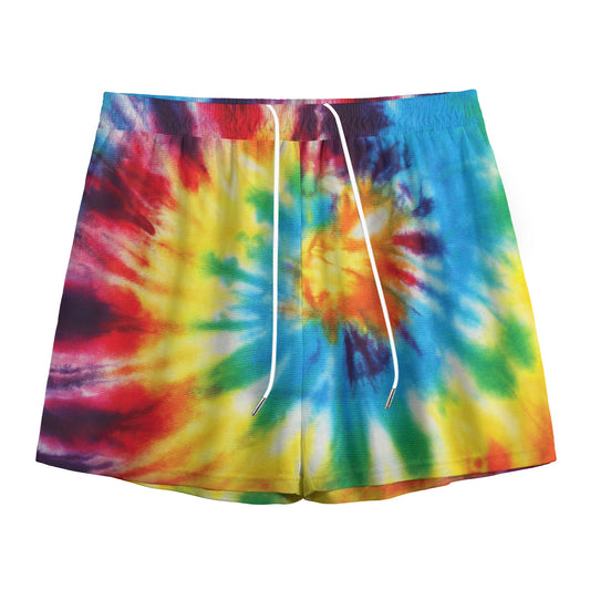 Colorful Tie Dye Print Mesh Shorts