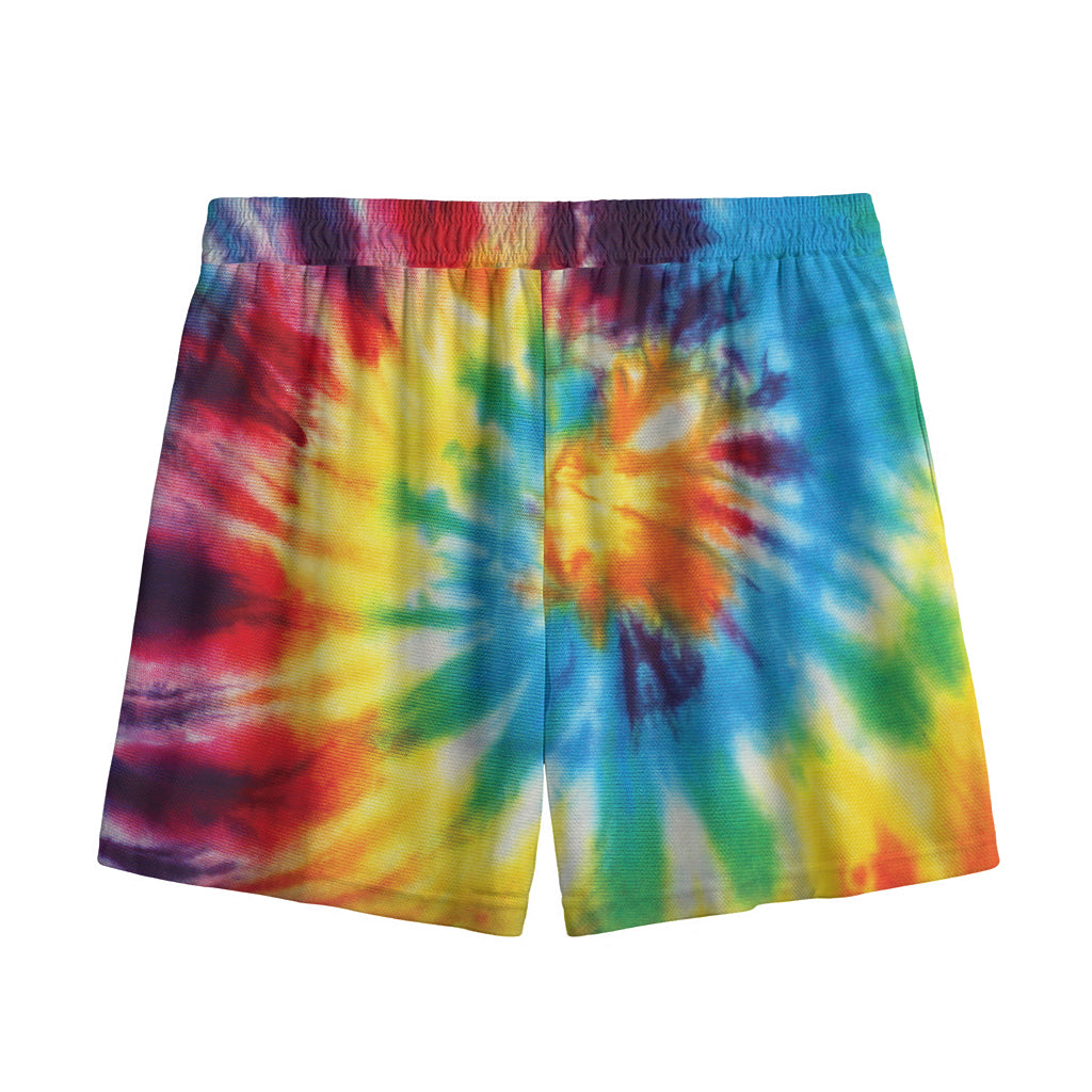 Colorful Tie Dye Print Mesh Shorts