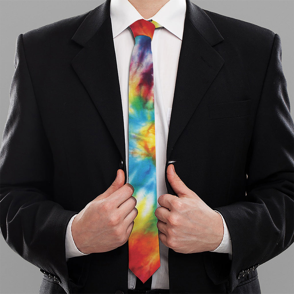 Colorful Tie Dye Print Necktie