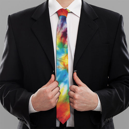 Colorful Tie Dye Print Necktie