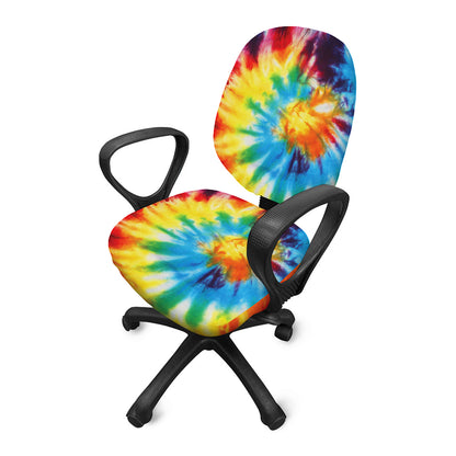 Colorful Tie Dye Print Office Chair Cover