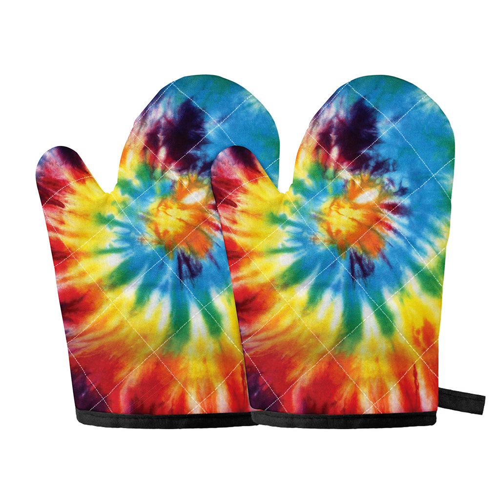 Colorful Tie Dye Print Oven Mitts