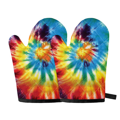 Colorful Tie Dye Print Oven Mitts