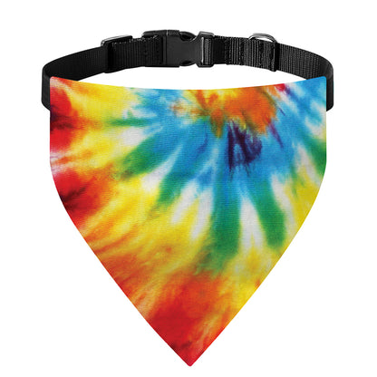 Colorful Tie Dye Print Over The Collar Dog Bandana