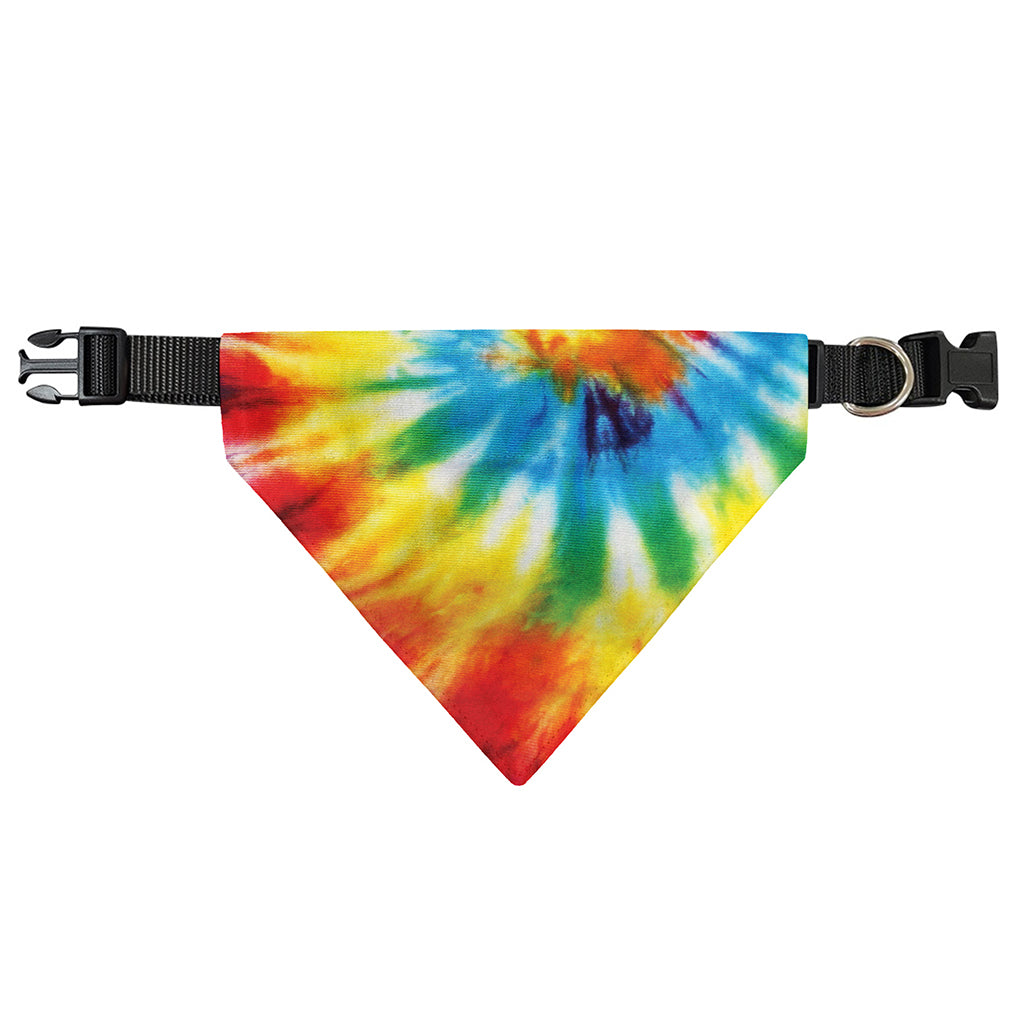Colorful Tie Dye Print Over The Collar Dog Bandana