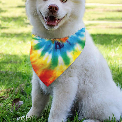 Colorful Tie Dye Print Over The Collar Dog Bandana