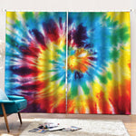Colorful Tie Dye Print Pencil Pleat Curtains