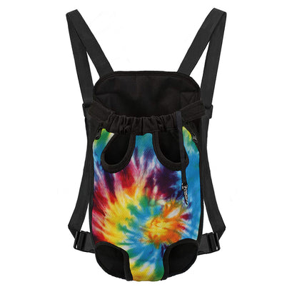 Colorful Tie Dye Print Pet Carrier Backpack