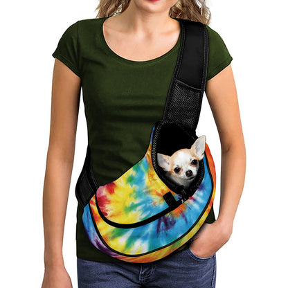 Colorful Tie Dye Print Pet Sling Carrier