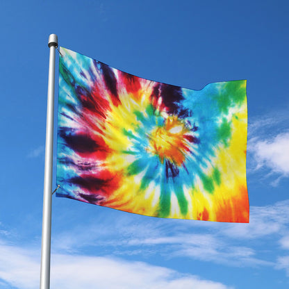 Colorful Tie Dye Print Polyester Flag