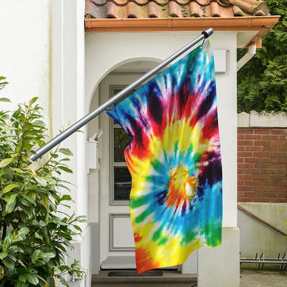 Colorful Tie Dye Print Polyester Flag
