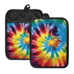 Colorful Tie Dye Print Pot Holders With Pocket