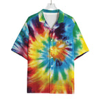 Colorful Tie Dye Print Rayon Hawaiian Shirt