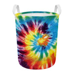 Colorful Tie Dye Print Round Laundry Basket