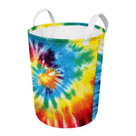 Colorful Tie Dye Print Round Laundry Basket
