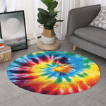 Colorful Tie Dye Print Round Rug