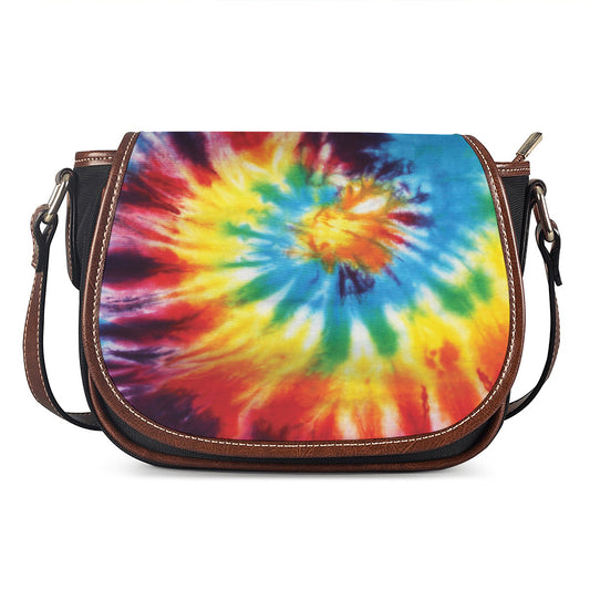 Colorful Tie Dye Print Saddle Bag