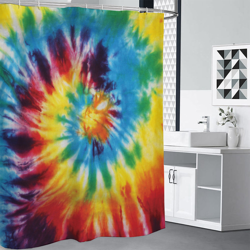 Colorful Tie Dye Print Shower Curtain