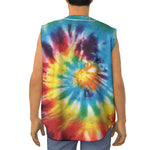Colorful Tie Dye Print Sleeveless Baseball Jersey